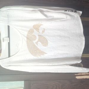 Victoria secret pink long sleeve white Iowa Hawkeye shirt.